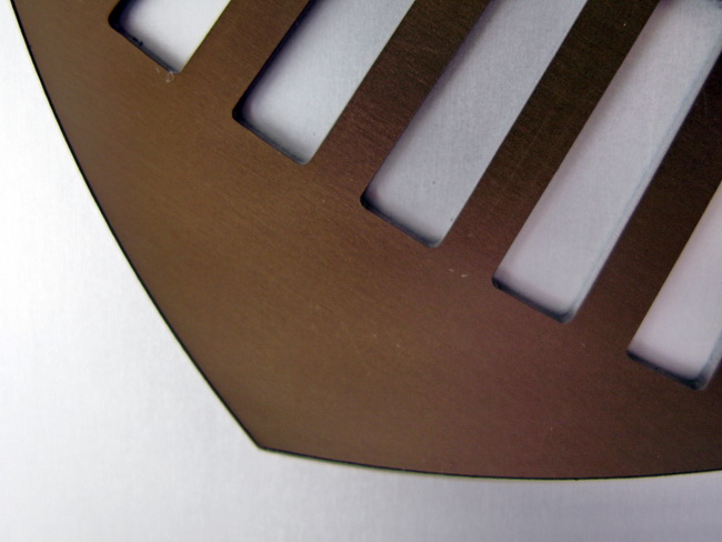 Patron Intarsien Aluminum Buchstaben Logo Metallschrift Nahaufnahme der eloxierten Bleche