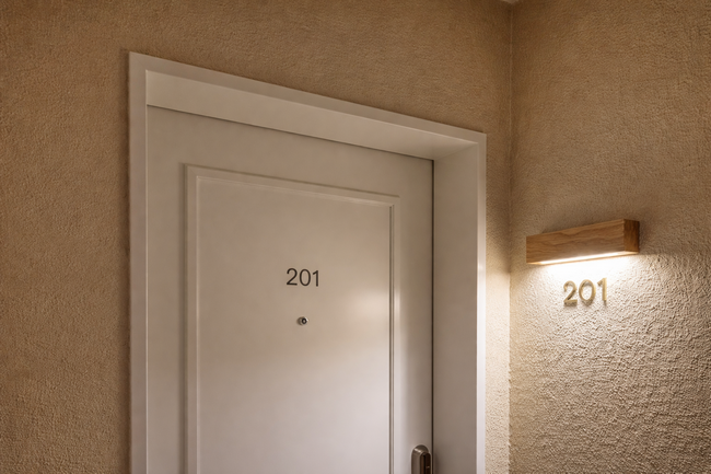 hotel leuchten fuer zimmernummern beschriftung 02